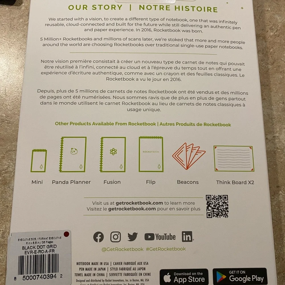 Rocketbook Core Smart Notebook 6”x8.8” - Picture 2 of 2